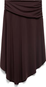 MANGO Draped Midi Skirt