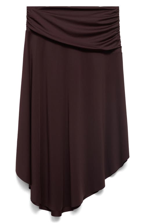 Mango Draped Midi Skirt In Brown