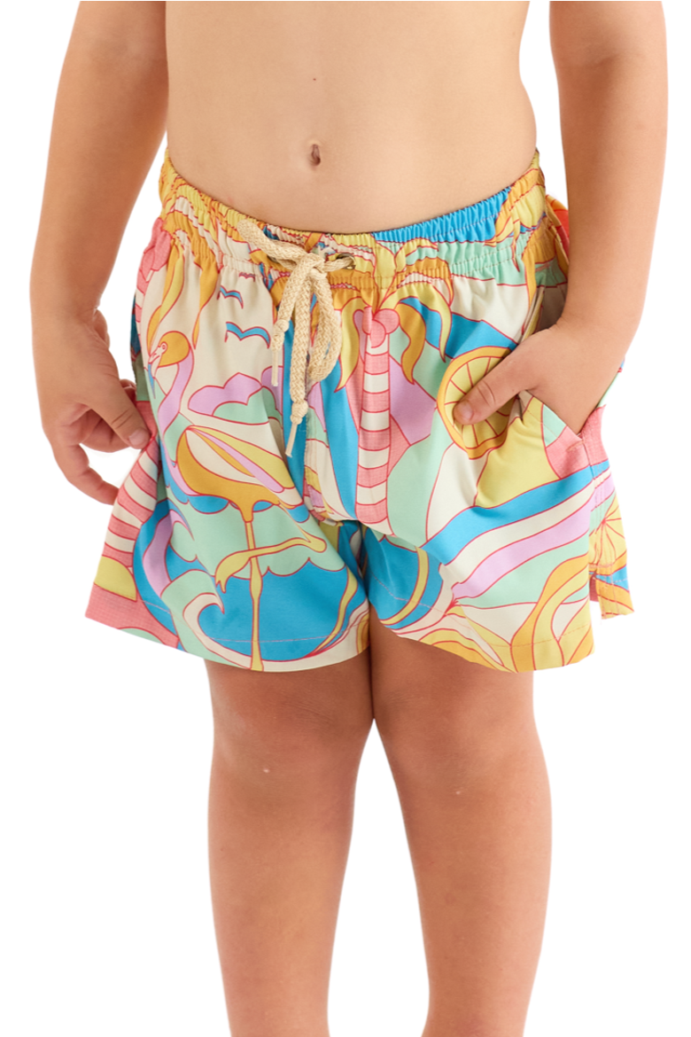 The Paradiso - Boys Swim Trunks UPF 50+, Main, color, Yellow