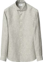 Eton Regular Fit Bengal Stripe Linen Dress Shirt