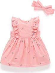 Purebaby Broderie Dress & Headband
