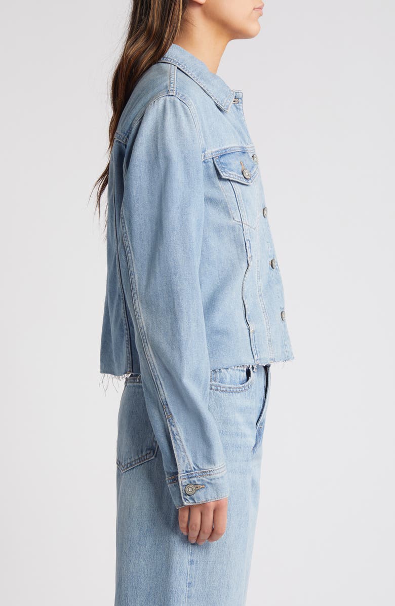 HIDDEN JEANS Relaxed Raw Hem Denim Jacket, Alternate, color, 