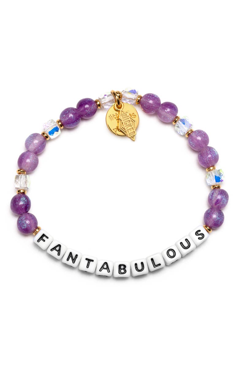 Little Words Project Fantabulous Stretch Beaded Bracelet, Main, color, Purple