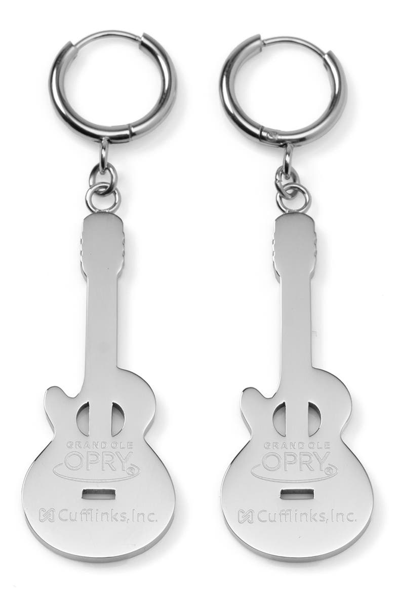 Grand Ole Opry Guitar Earrings, Alternate, color, SILVER