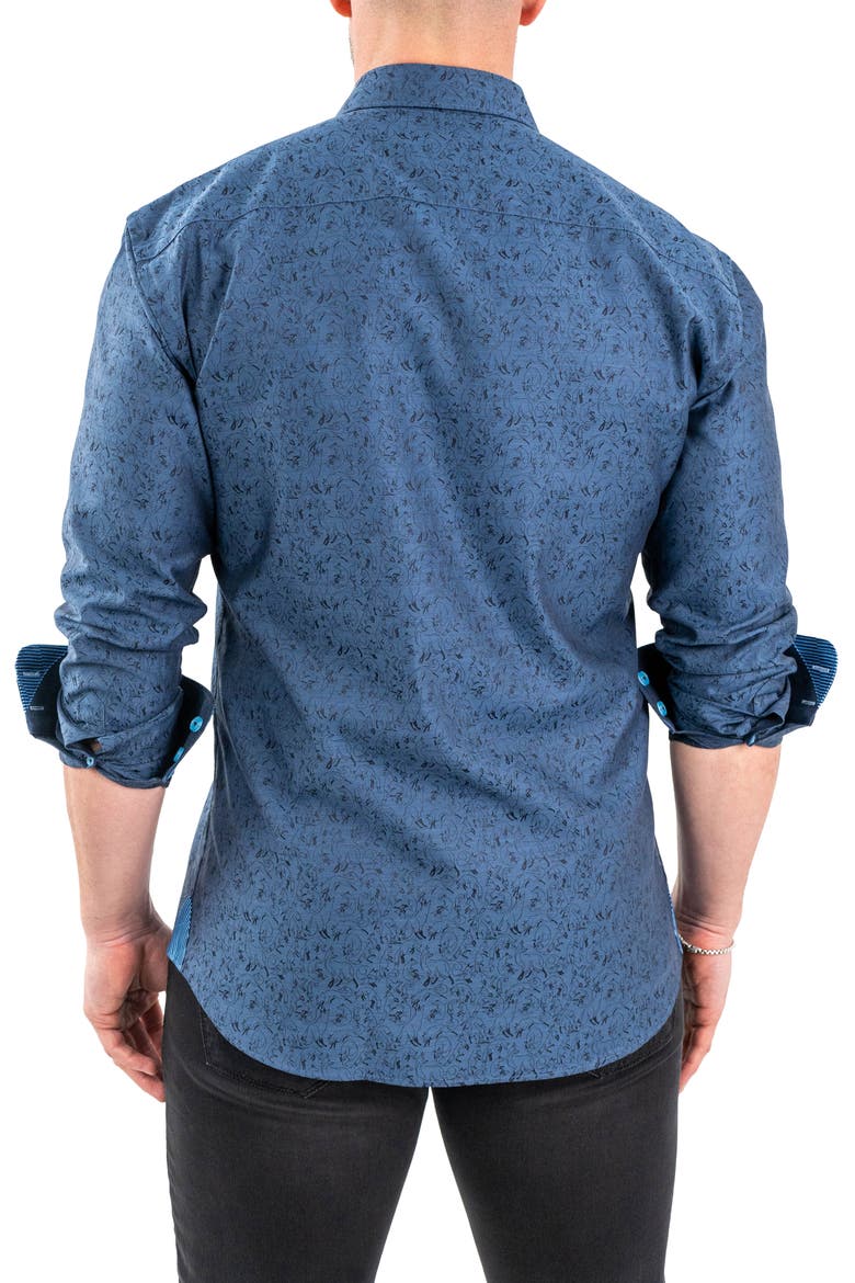 Einstein Jacqfoxtrot Navy Button-Up Shirt, Alternate, color, BLUE