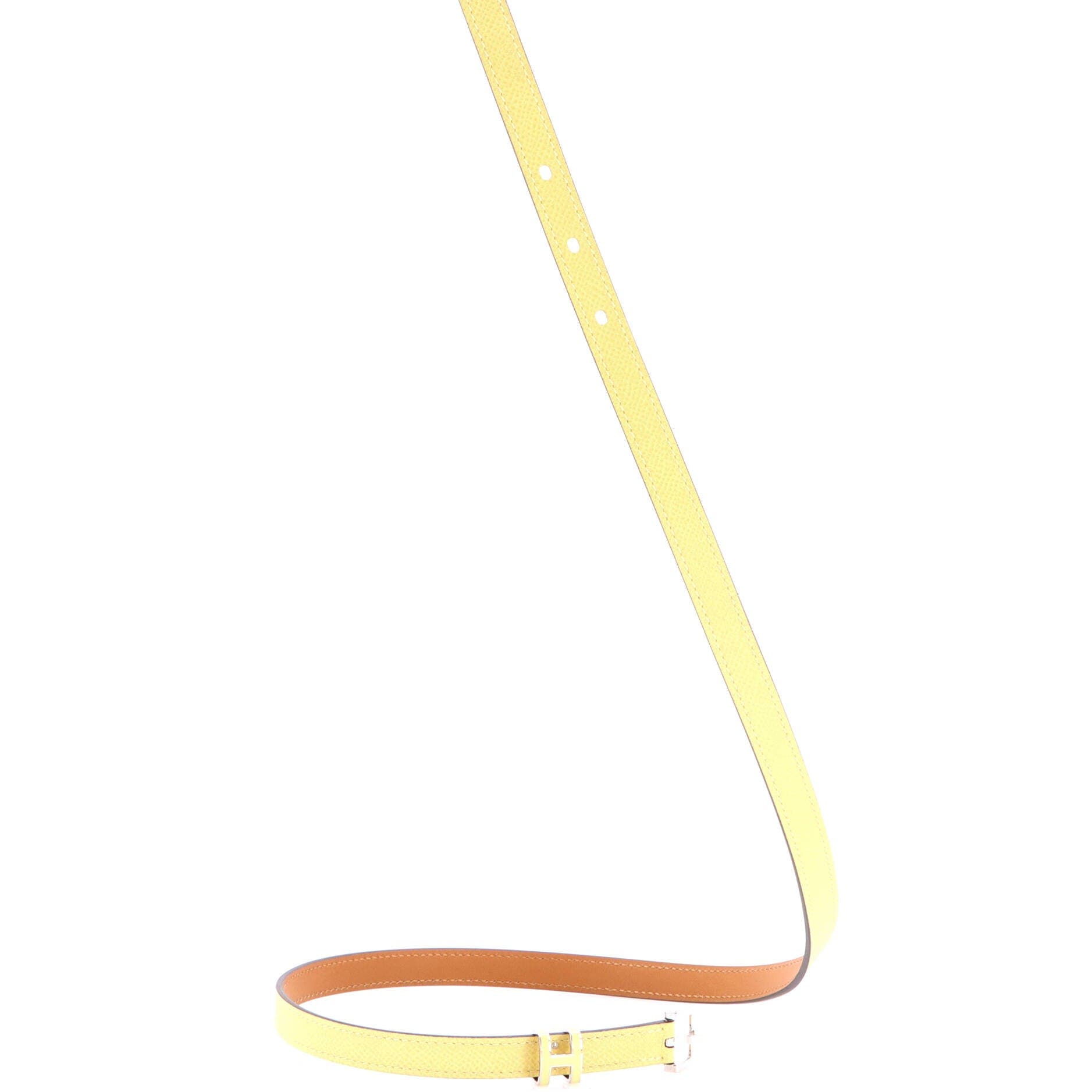 Pop H Belt Leather Thin, Alternate, color, Yellow