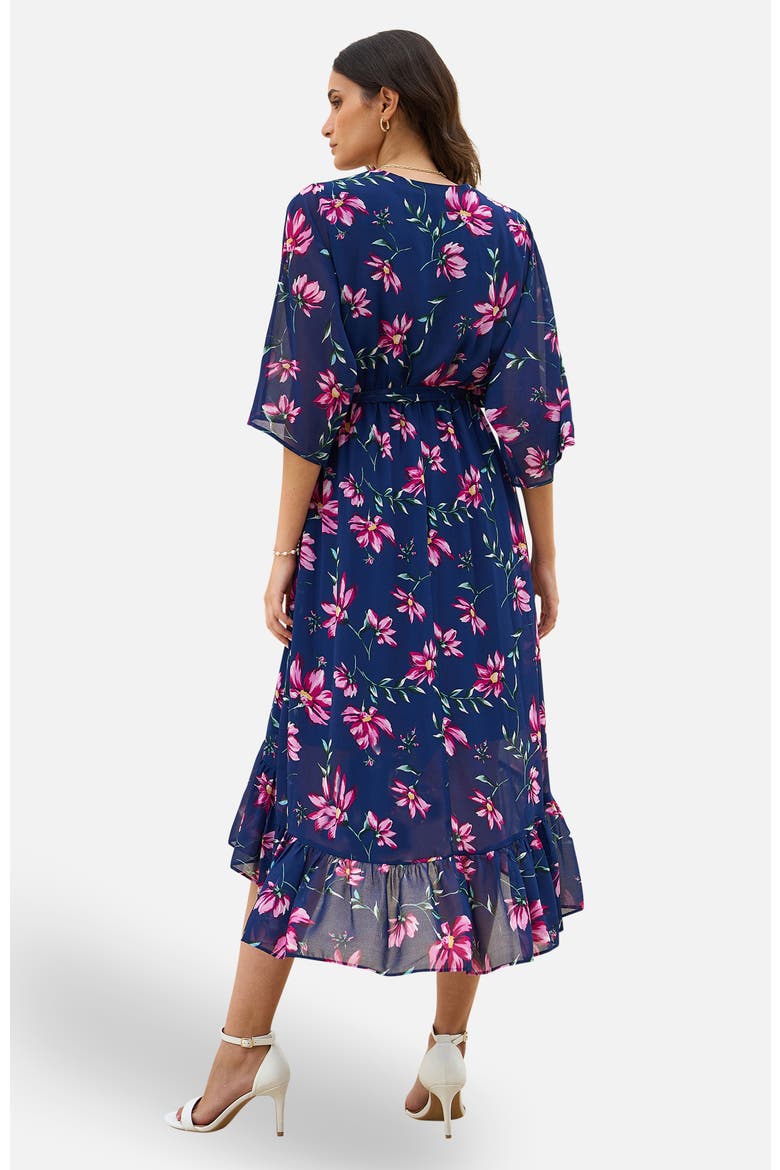 Floral Midi Dress, Alternate, color, Navy