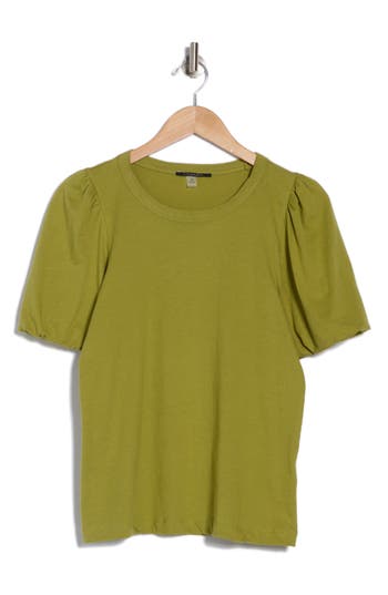T Tahari Bubble Sleeve T-shirt In Split Pea