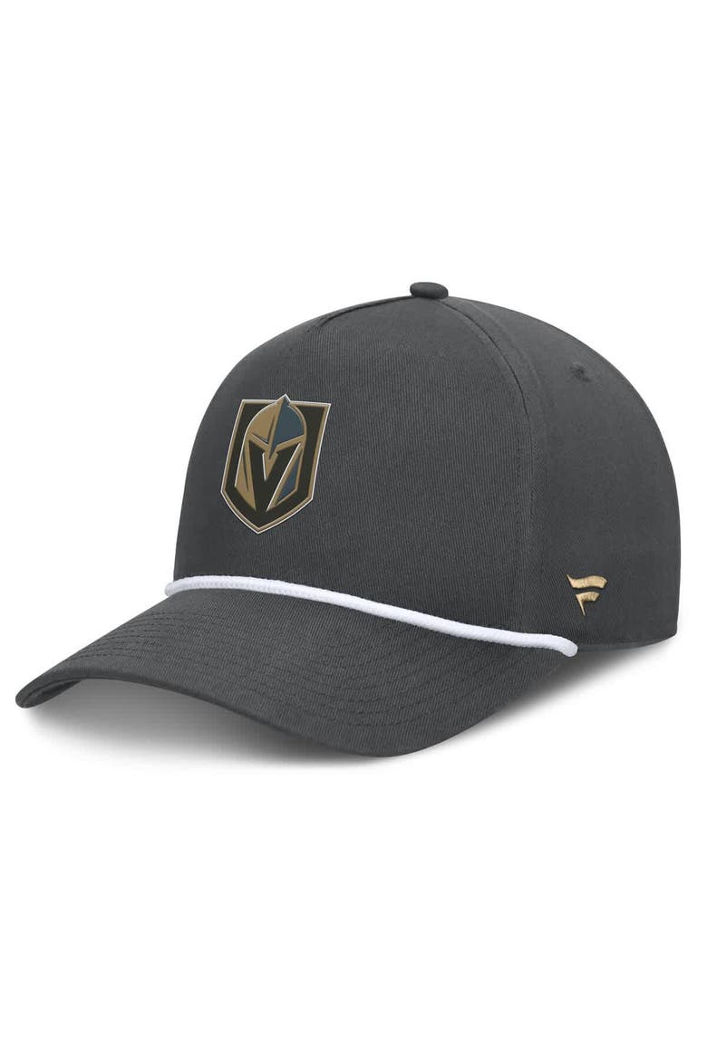 Men's Fanatics Charcoal Vegas Golden Knights Authentic Pro Rink Roper A-Frame Adjustable Hat, Main, color, Charcoal