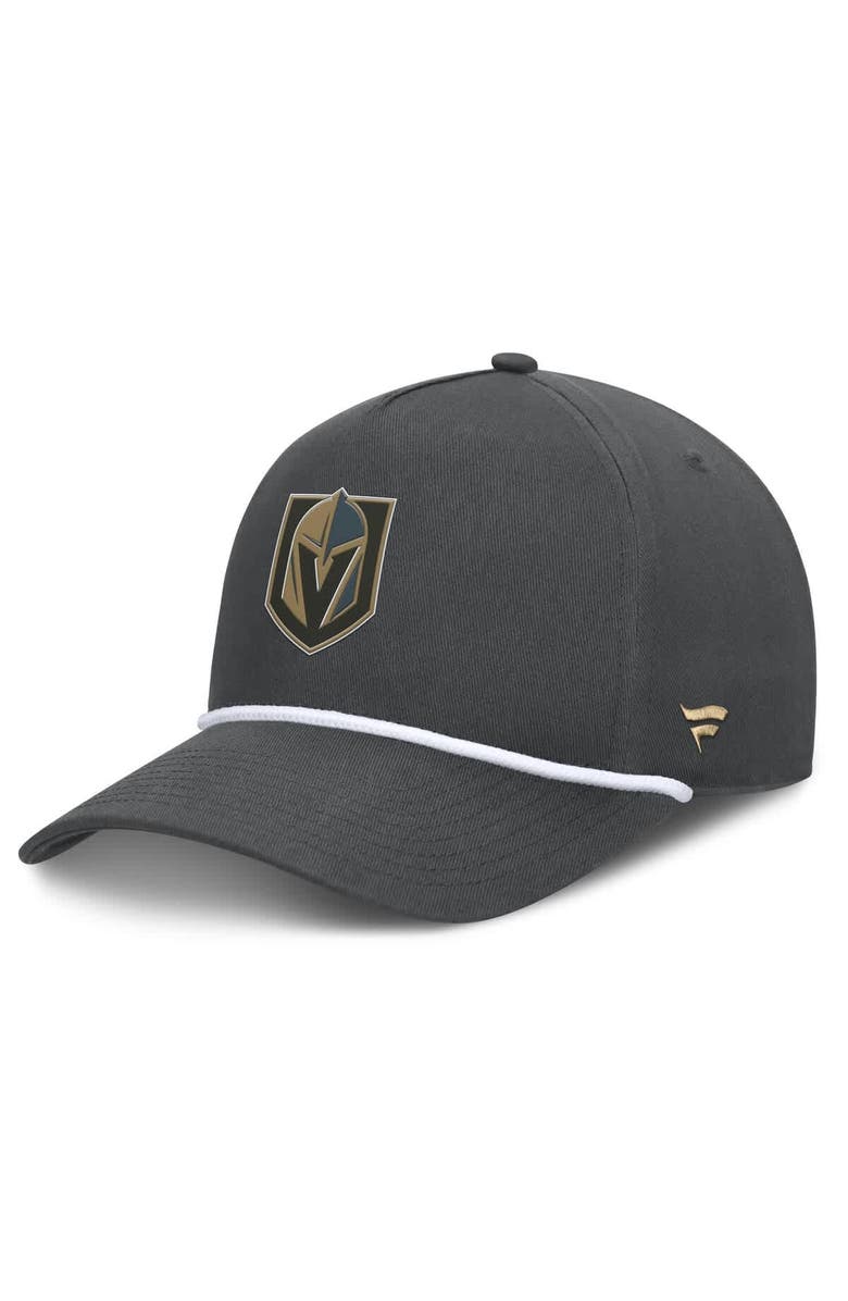 FANATICS Men's Fanatics Charcoal Vegas Golden Knights Authentic Pro Rink Roper A-Frame Adjustable Hat, Main, color, Charcoal