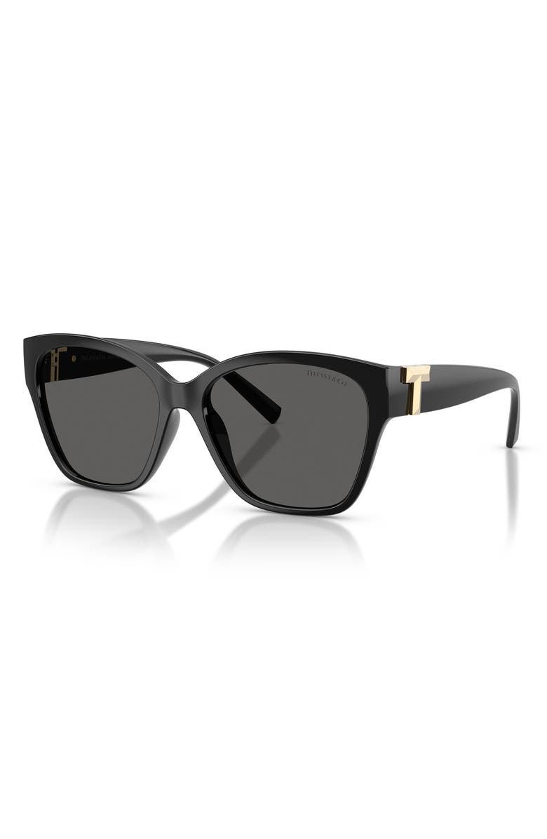 Tiffany & Co. 56mm Square Sunglasses, Alternate, color, Black / Dark Grey