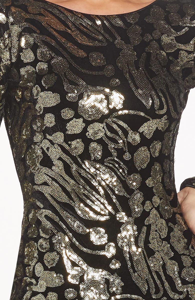Robe 'Lola' Dress The Population Pailletée Motif Animal - Taille S (4-6) Or/gris, Neuve Sans étiquettes