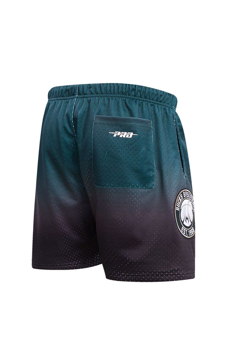 PRO STANDARD Men's Pro Standard Black/Hunter Green Milwaukee Bucks Ombre Mesh Shorts, Alternate, color, Purple