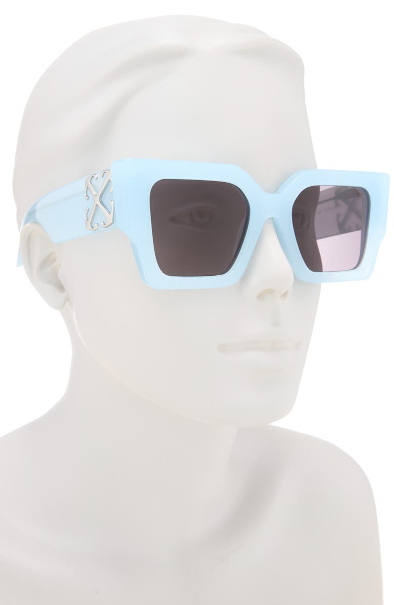 Off-White Catalina Square Sunglasses, Alternate, color, Light Blue Dark Gre