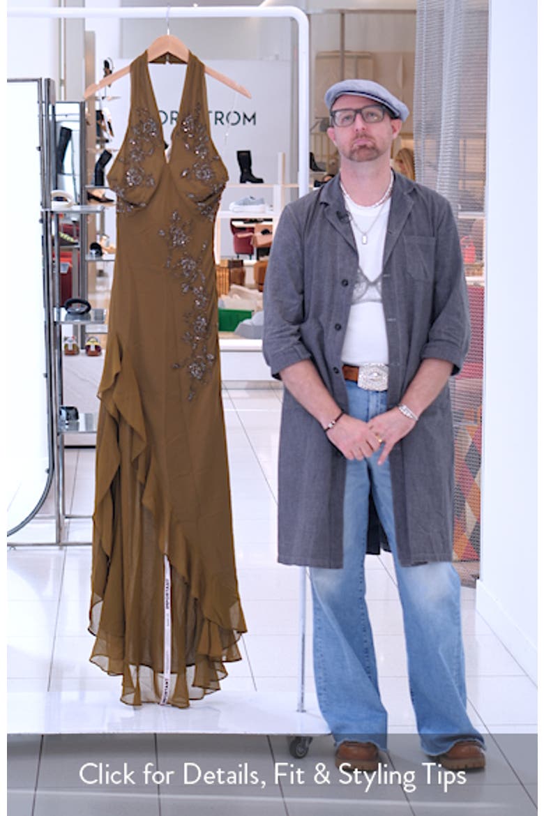Raquel Georgette Halter Maxi Gown video