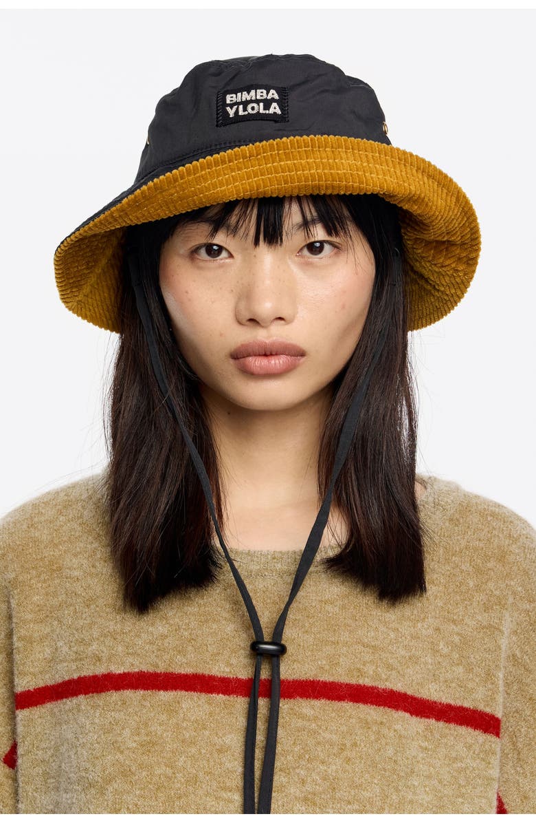 Bimba y Lola Corduroy Details Bucket Hat, Alternate, color, 