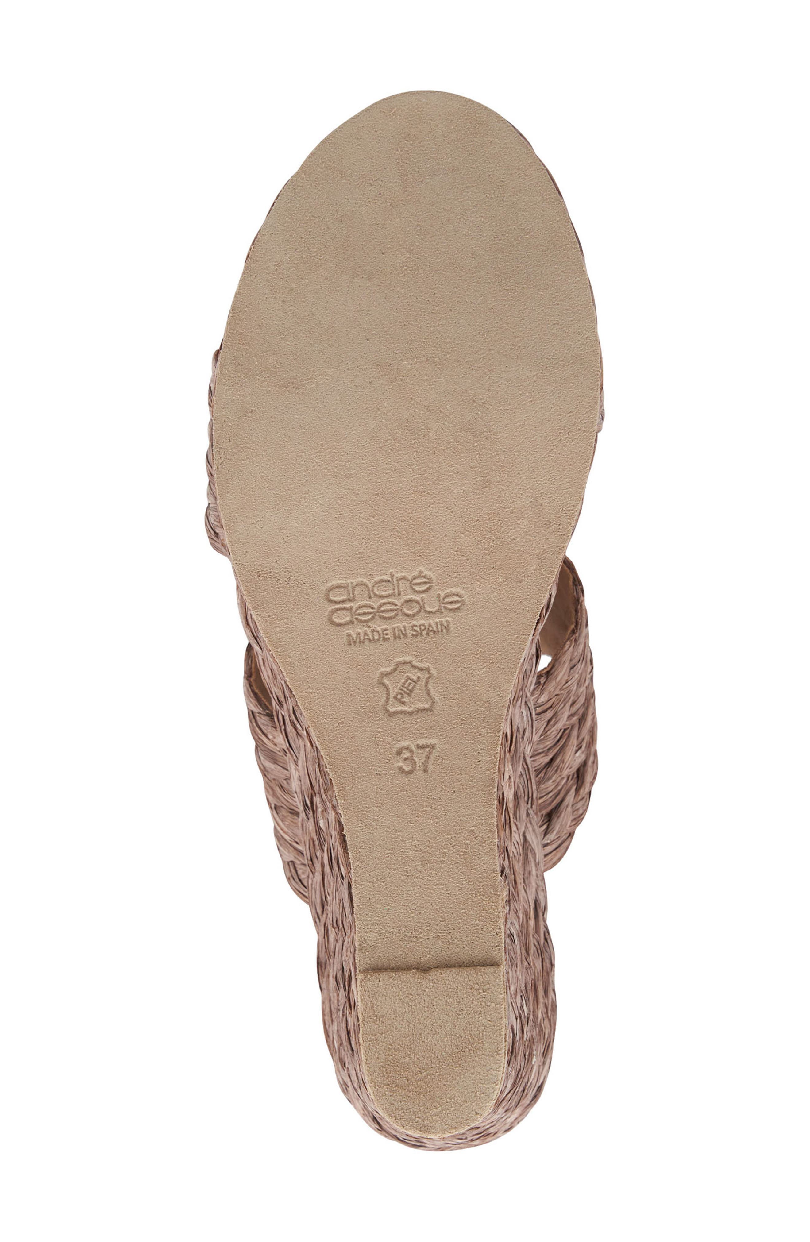 André Assous Nolita Raffia Wedge Slide Sandal, Alternate, color, 