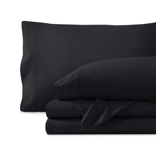 Bare Home Organic Cotton Jersey Sheet Set In Black