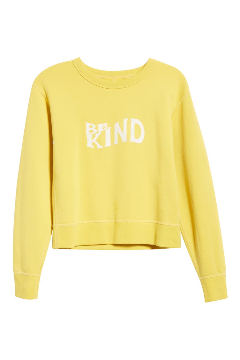 Be Kind Embroidered Sweatshirt, Alternate, color, YELLOW