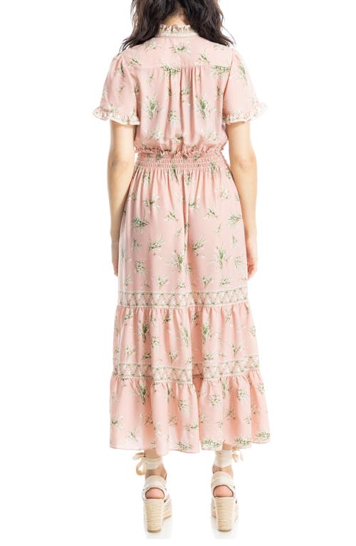 Max Studio Sleeveless Tiered Maxi Dress In Blsh Tssd Flrl Snwdrp