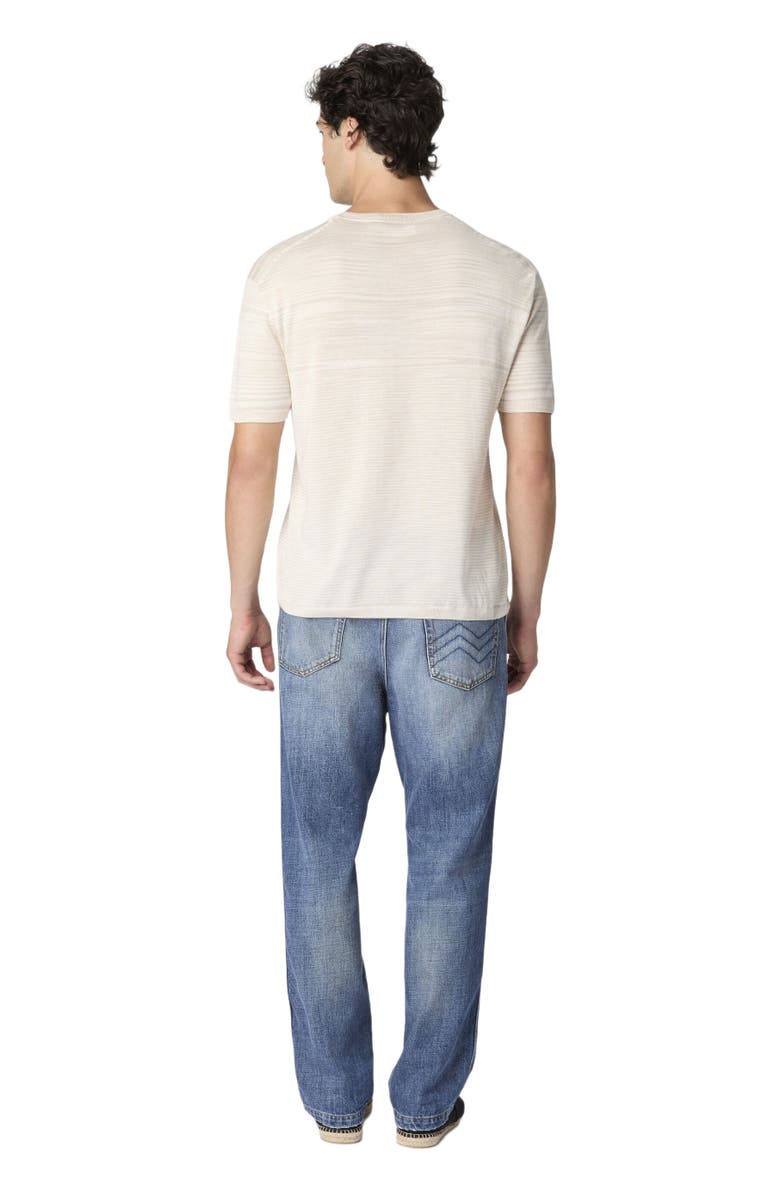 Missoni Space-dye Mercerized Crew-neck Cotton T-shirt, Alternate, color, Beige& White
