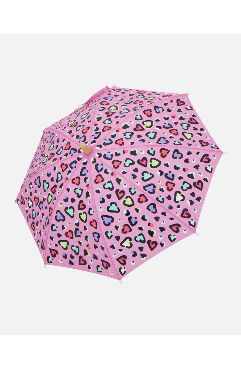 Deux par Deux Color-Changing Hearts Umbrella, Alternate, color, Rose Printed With Hearts