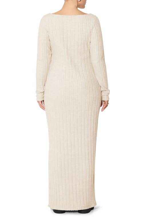 Marcella Penelope Long Sleeve Sweater Dress In Neutral