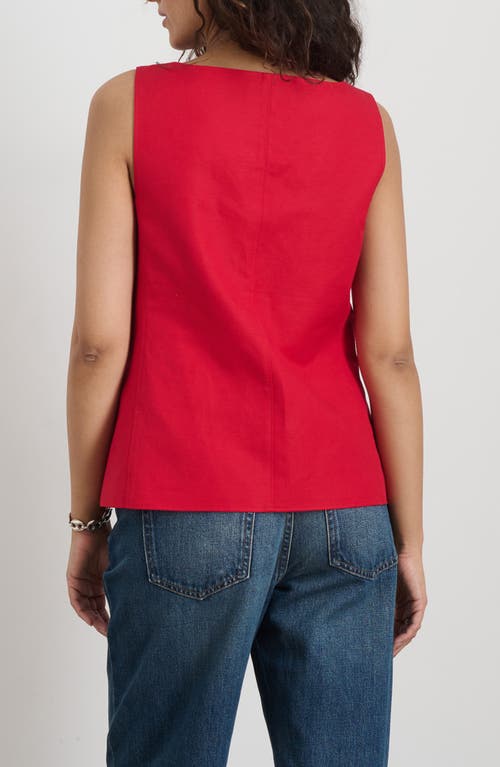 Alex Mill Soho Scoop Vest In Linen Cotton In Crimson