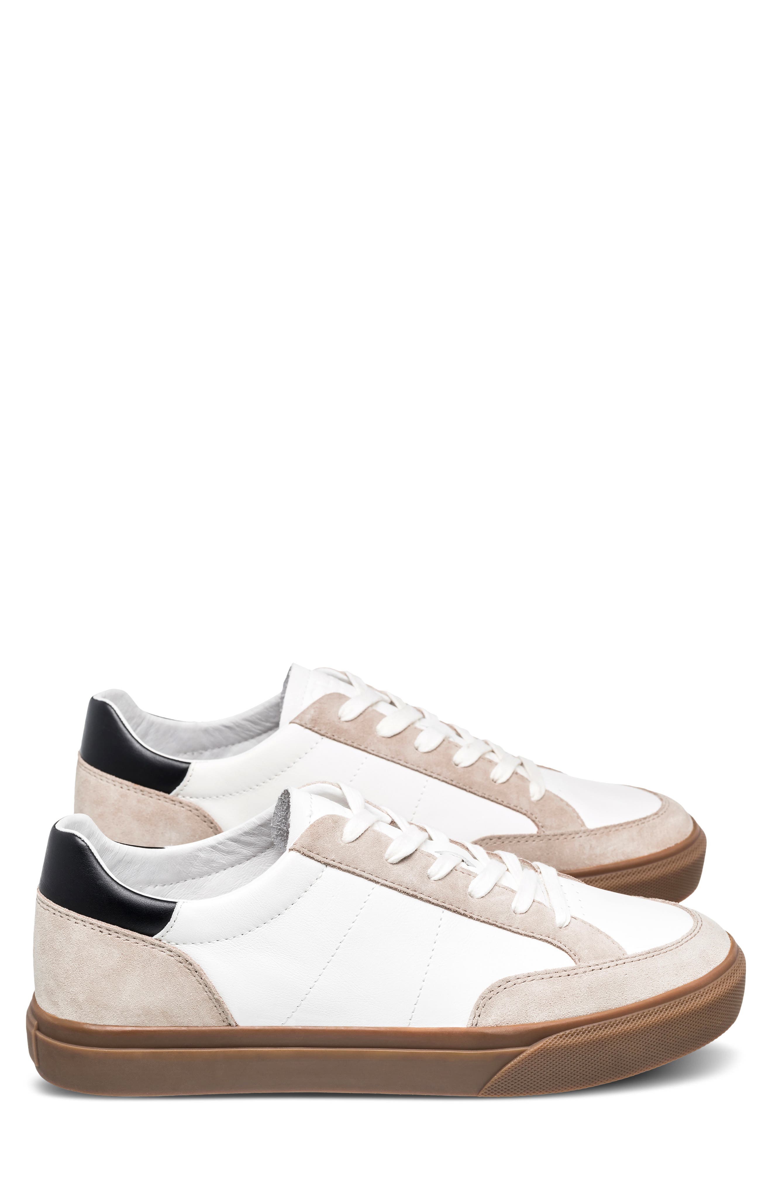 CLAE Monroe Venice Leather Sneaker, Alternate, color, White Feather Grey Dark Gum