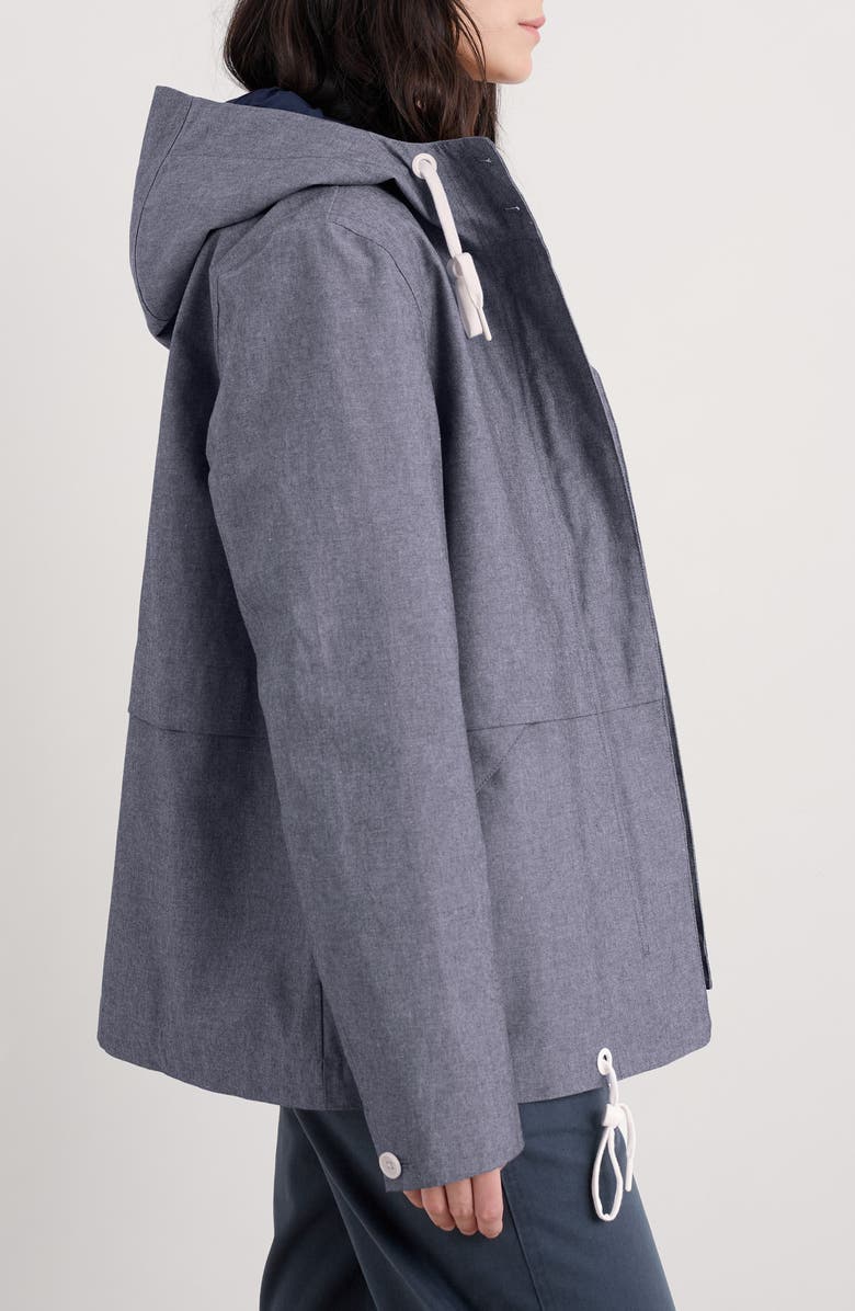 Seasalt Cornwall Blue Depth Waterproof Organic Cotton Jacket, Alternate, color, Light Wash Slub Chambray