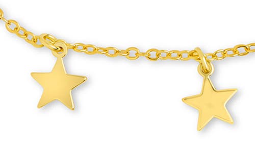 Sterling Forever Sabina Star Charm Anklet In Gold