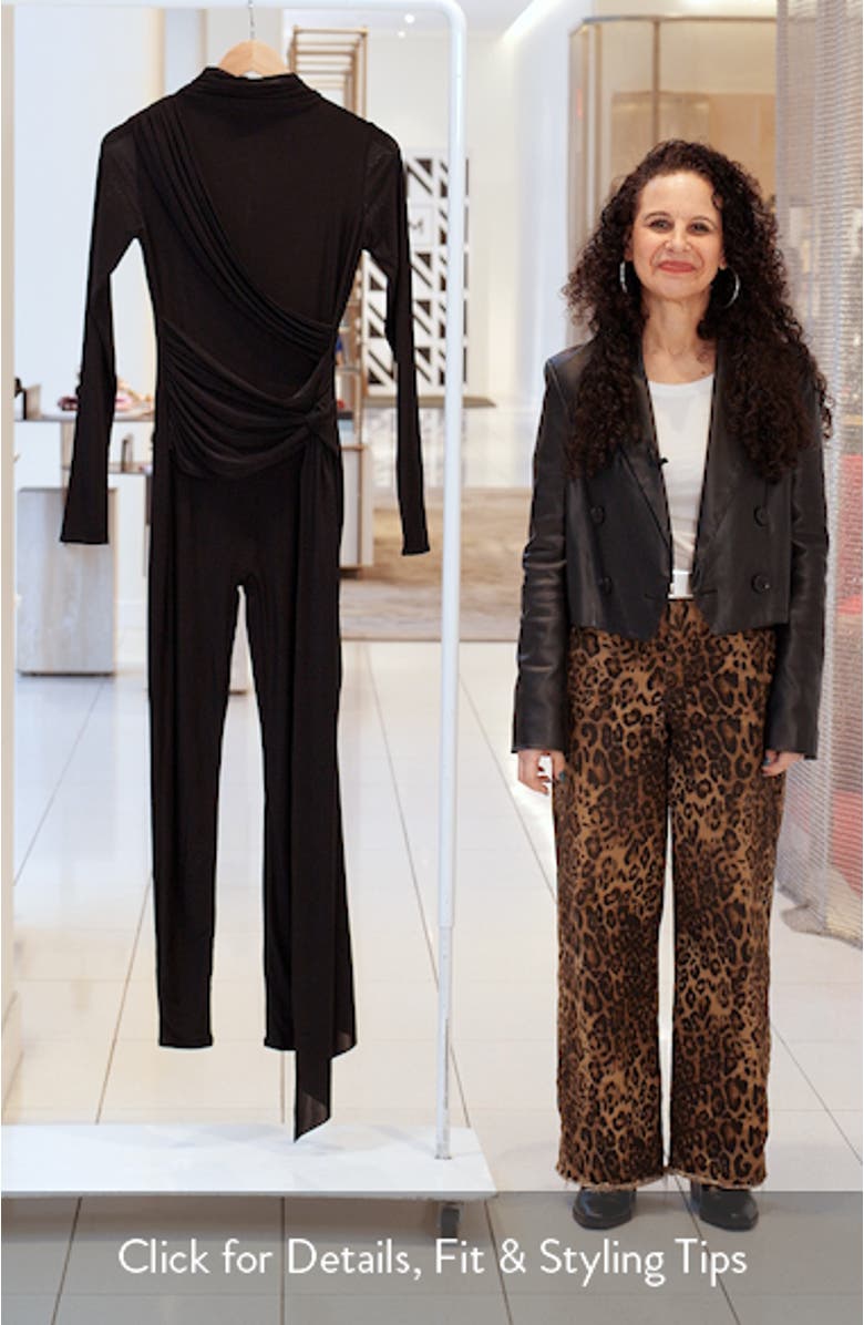 Hourglass Tie Waist Long Sleeve Jumpsuit, sales video thumbnail