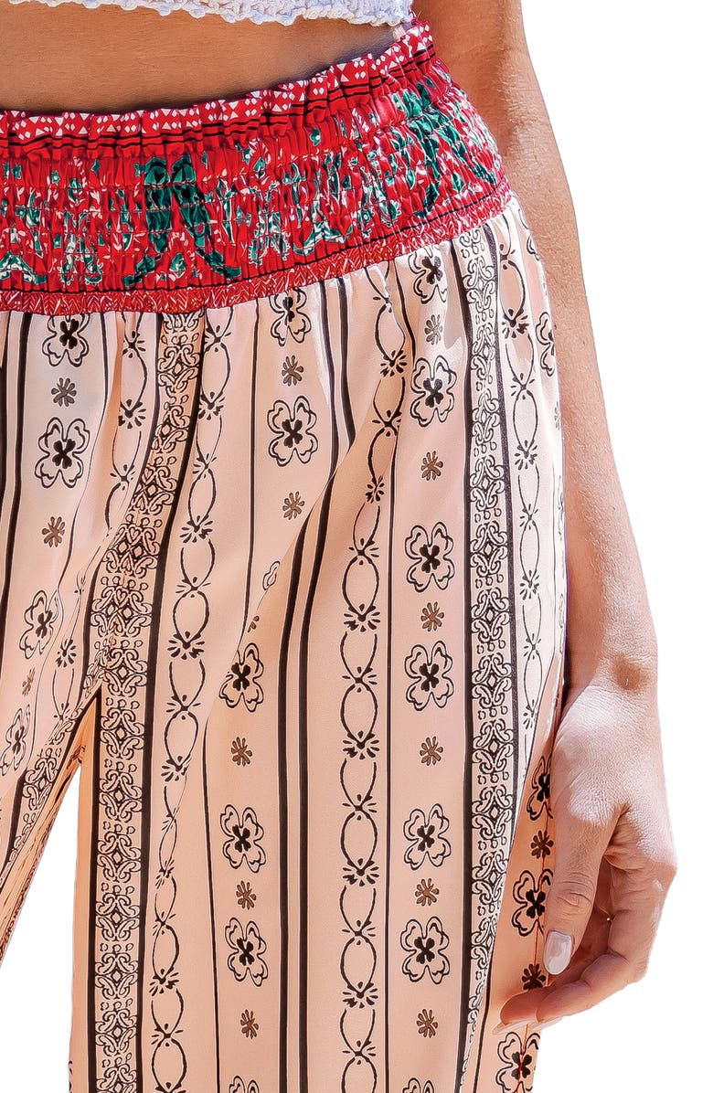 Cupshe Print Cover-Up Pants, Alternate, color, Beige Multi