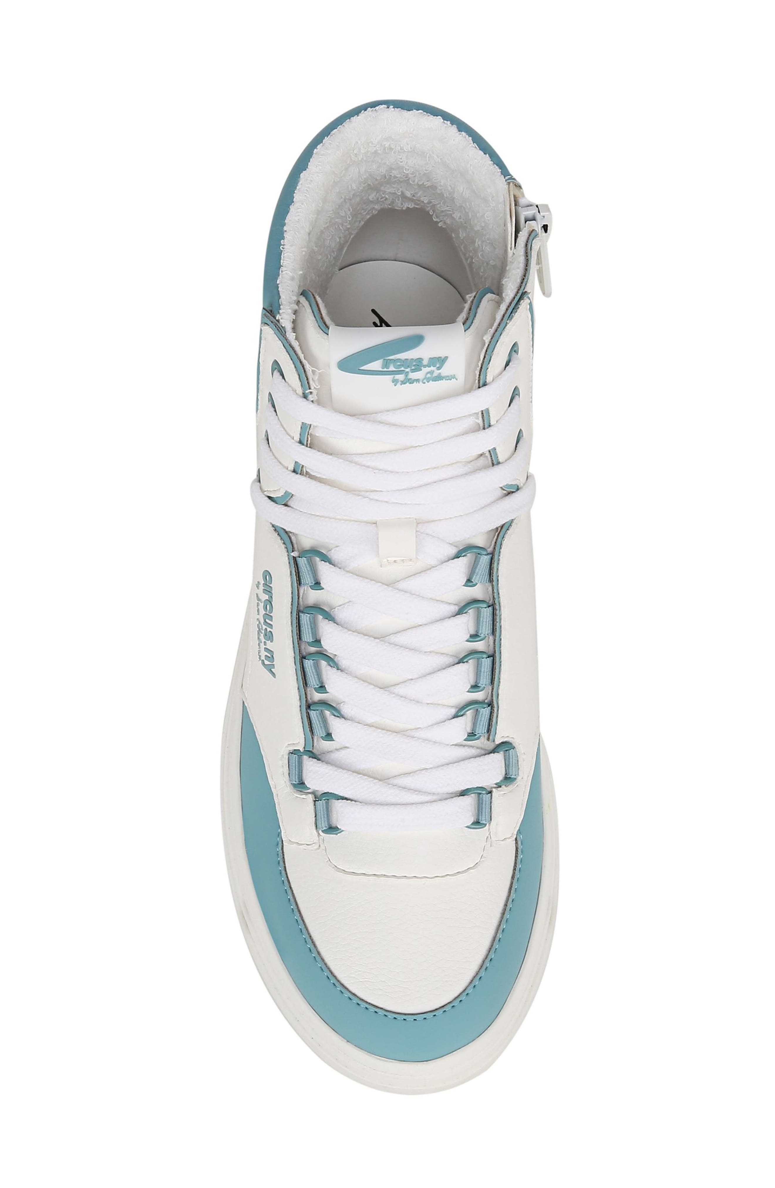 Irving High Top Platform Sneaker, Alternate, color, BRIGHT WHITE/ BLUE CRUSH