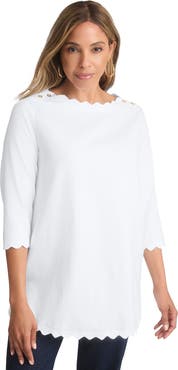 Jessica London Scallop Boatneck Tunic