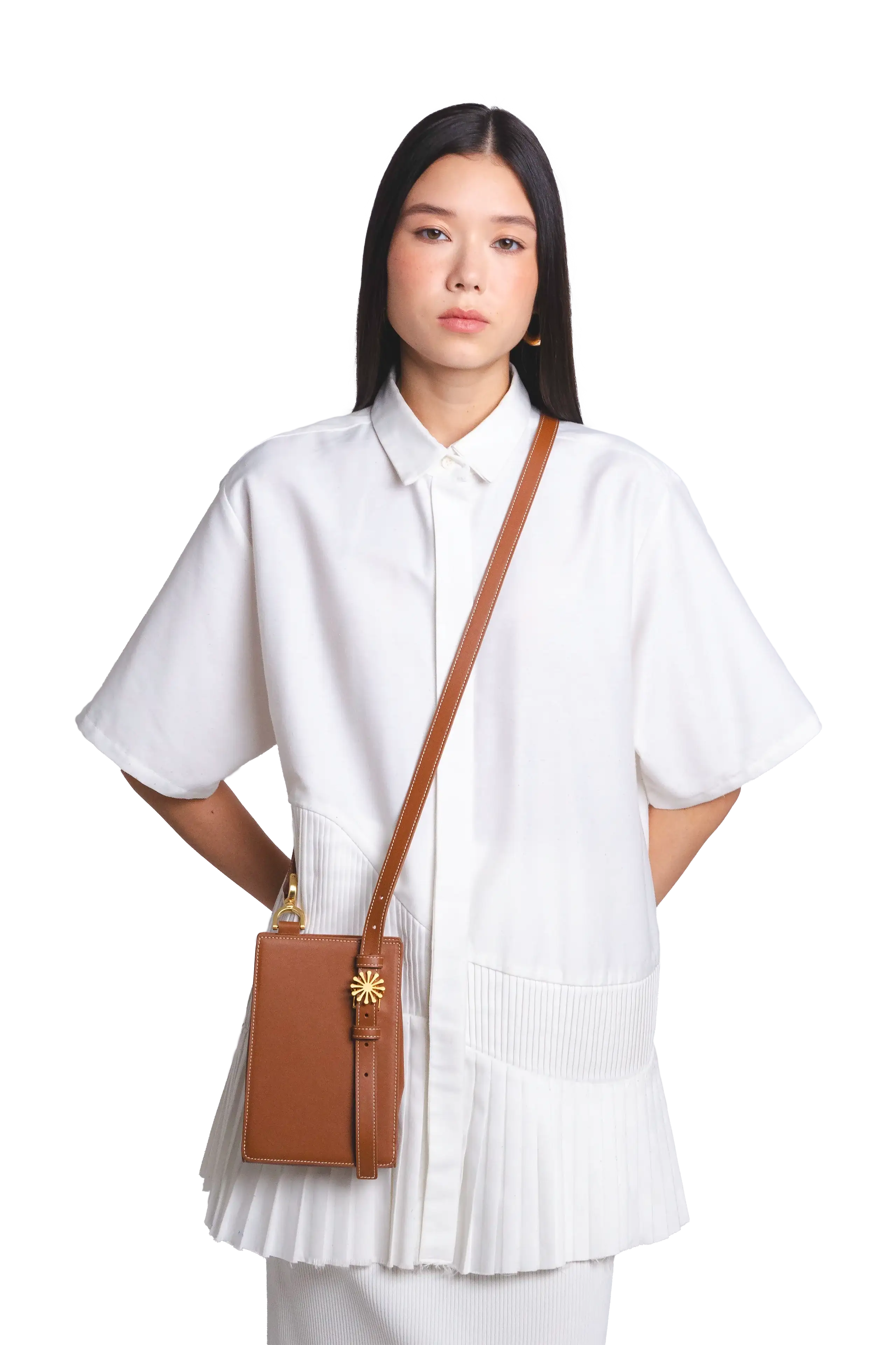 1PM Leather Crossbody Bag, Alternate, color, Caramel