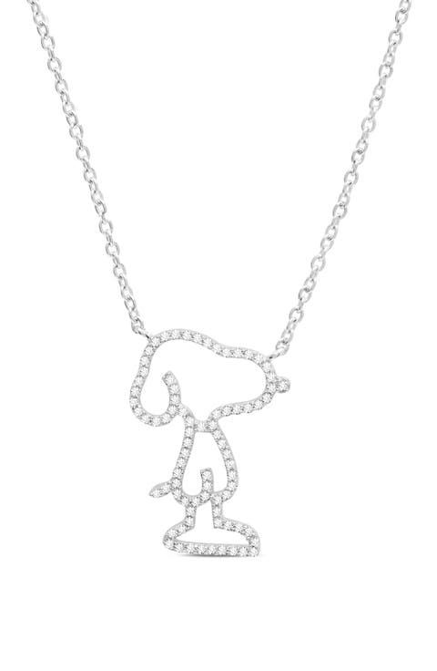 x Peanuts® Pavé Snoopy Silhouette Pendant Necklace
