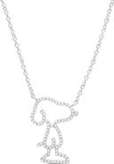 Crislu x Peanuts® Pavé Snoopy Silhouette Pendant Necklace