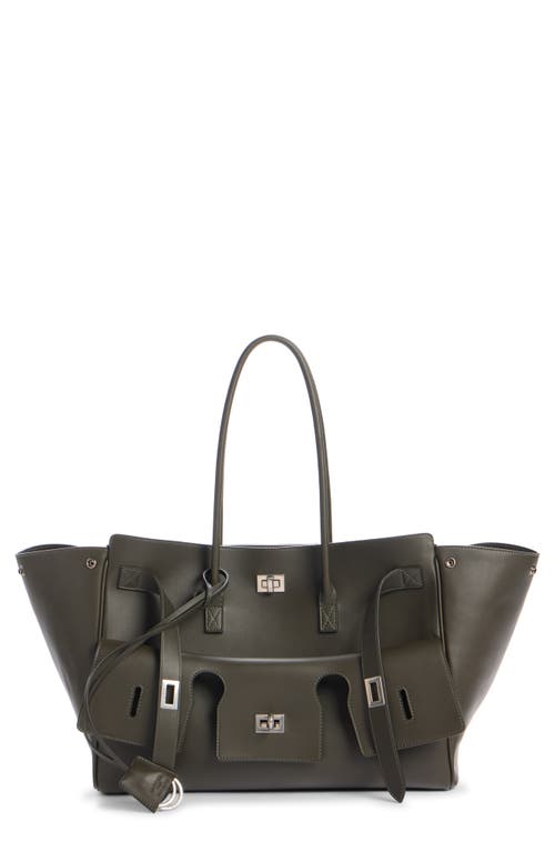 Balenciaga Medium Bel Air Carry All Leather Tote In Green