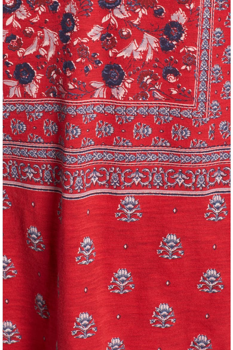 Bandana Peasant Top, Alternate, color, RED MULTI