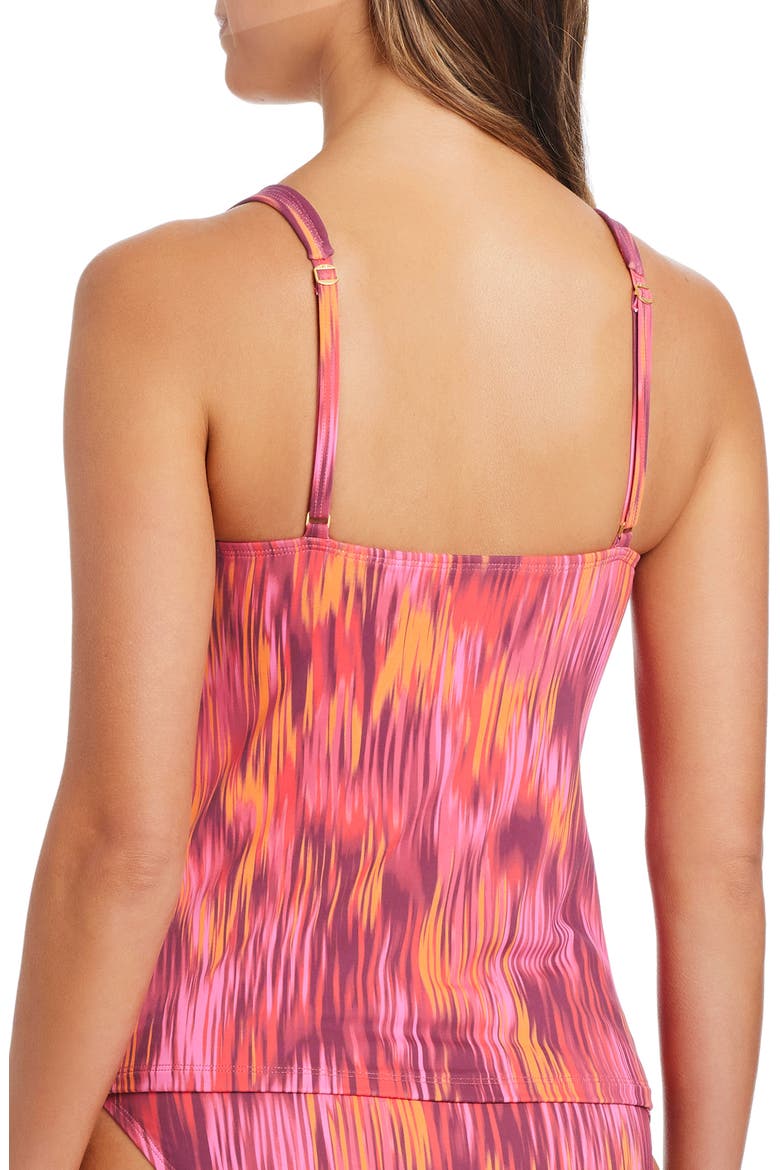 Shirred Side Tankini Top, Alternate, color, FIESTA PINK