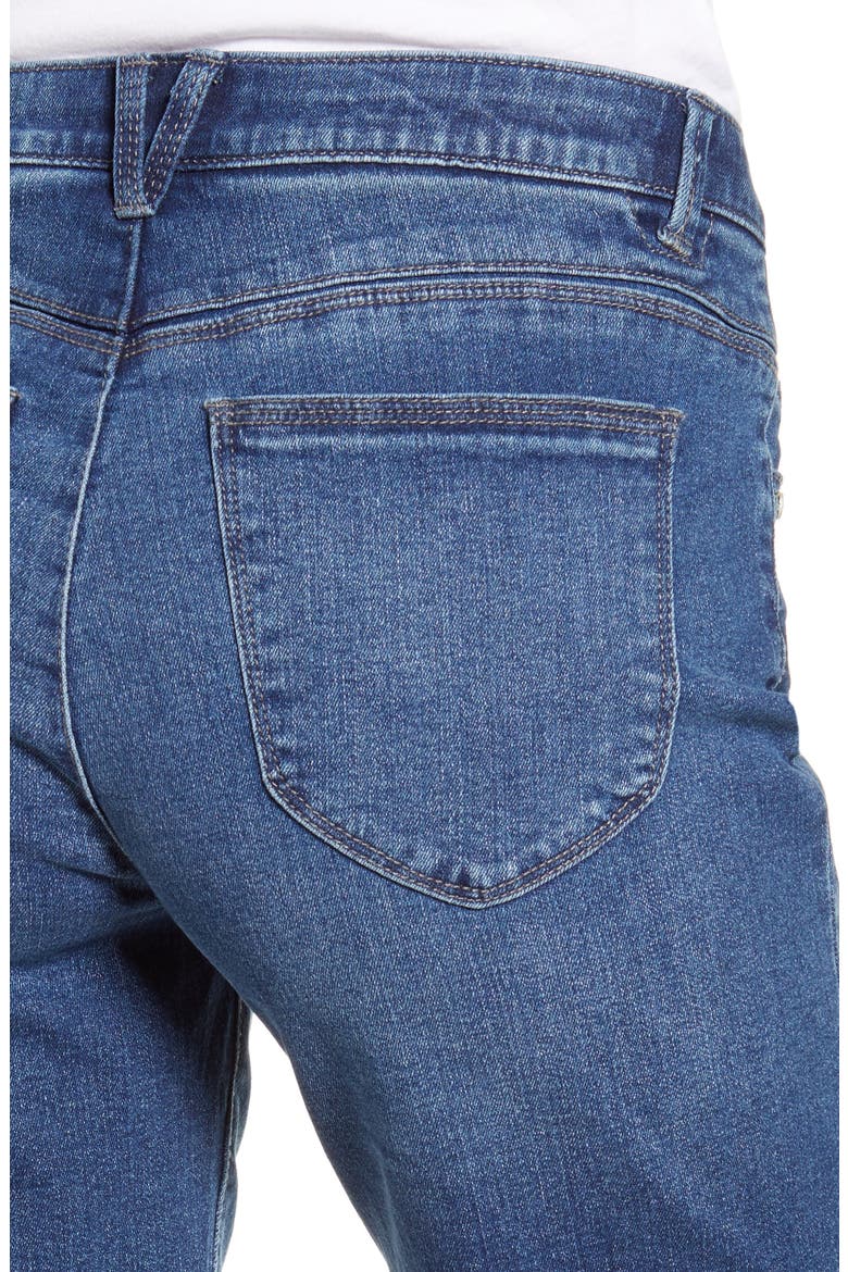 'Ab'Solution Retro High Waist Denim Bermuda Shorts (Nordstrom Exclusive), Alternate, color, BLUE