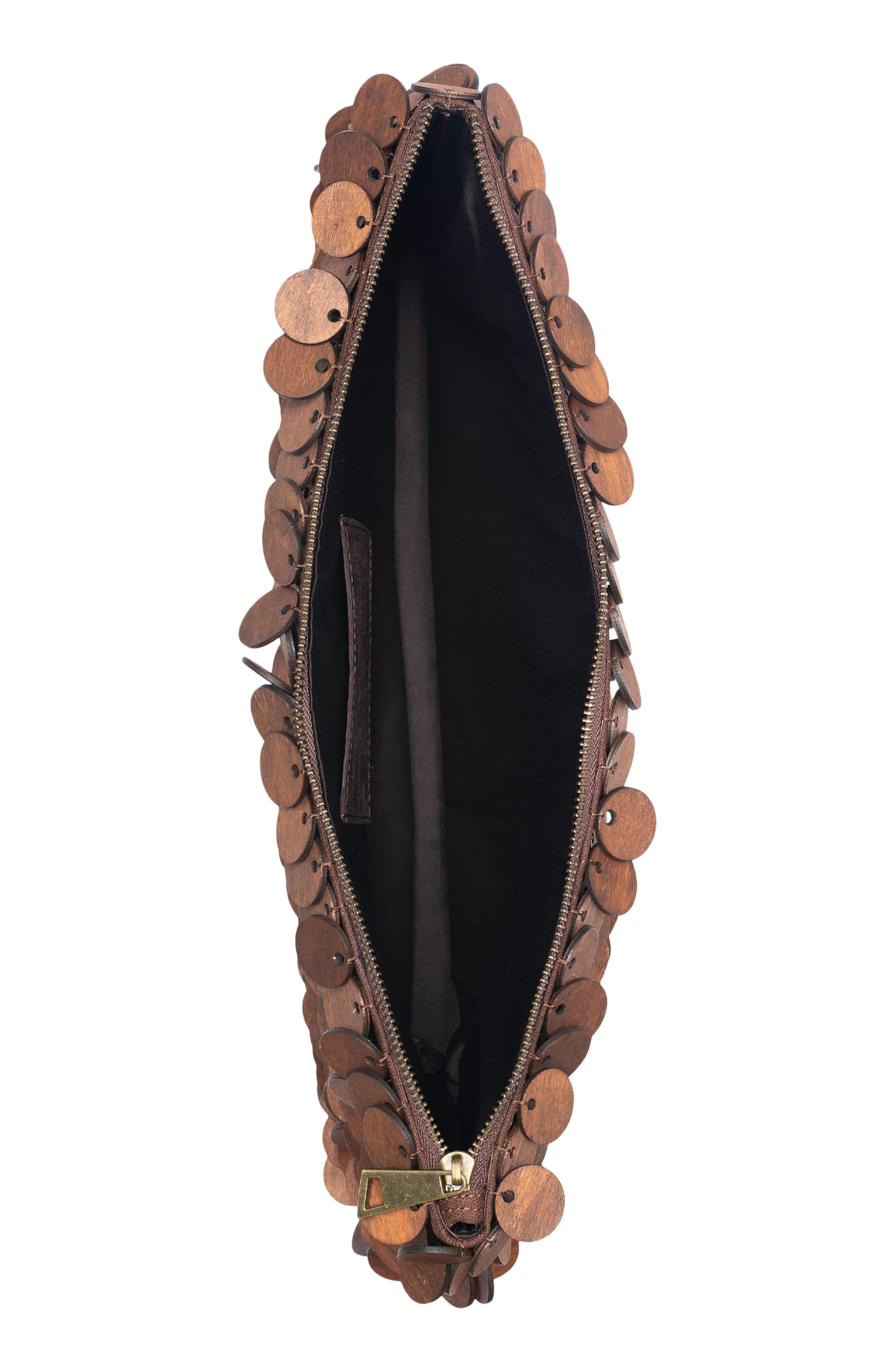 Jeffrey Campbell Madera Wooden Disc Clutch, Alternate, color, 