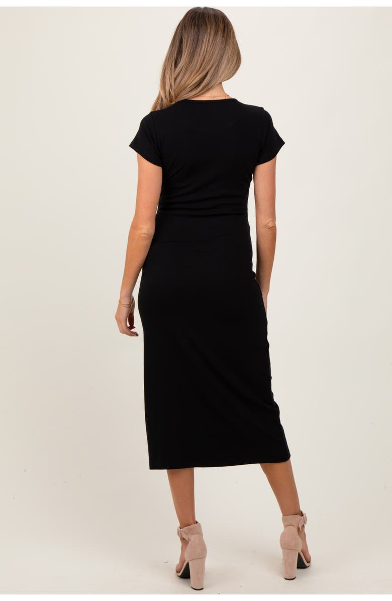 PinkBlush Basic Crewneck Midi Dress, Alternate, color, Black