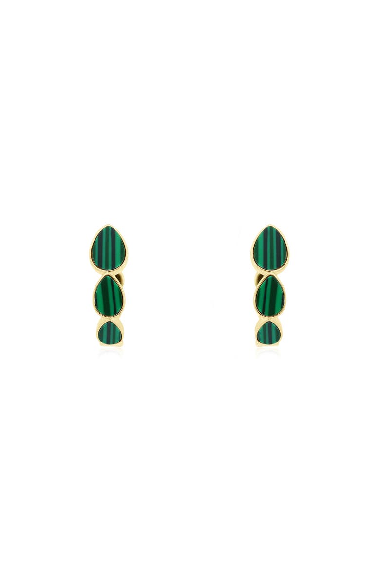 Malachite Inside Out Hoop Earrings, Alternate, color, Malachite