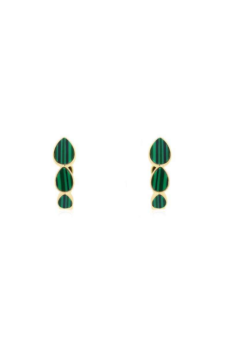 The Lovery Fine Jewelry Malachite Inside Out Hoop Earrings, Alternate, color, Malachite
