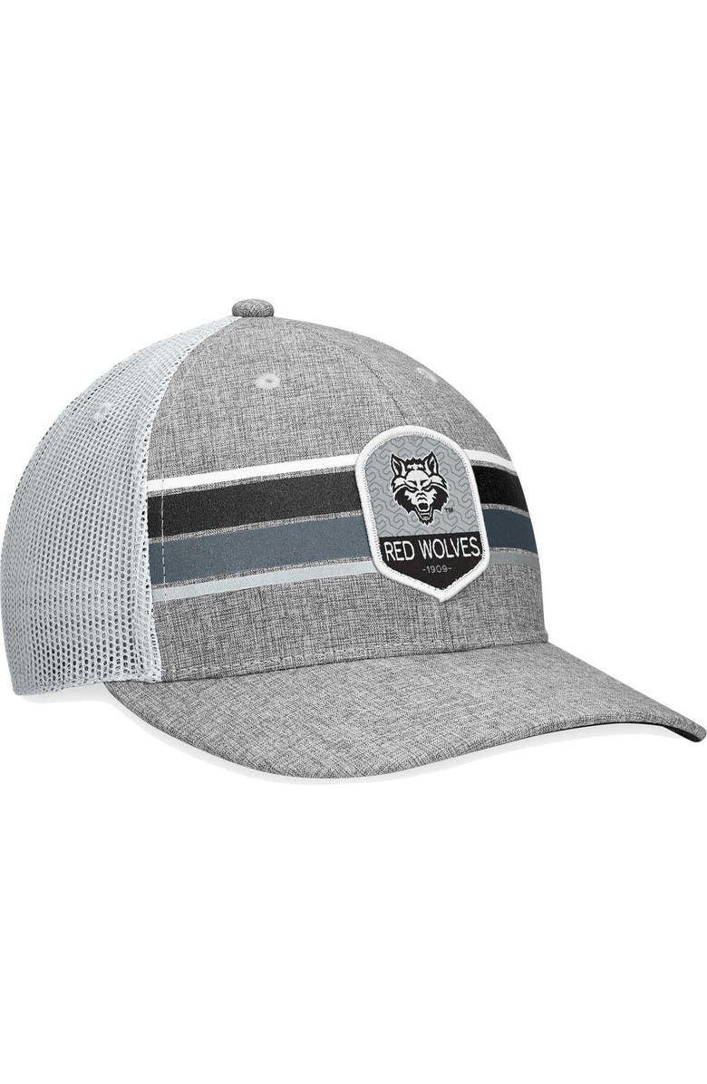 TOP OF THE WORLD Men's Top of the World Heather Gray Arkansas Razorbacks Essential Trucker Adjustable Hat, Alternate, color, Heather Gray