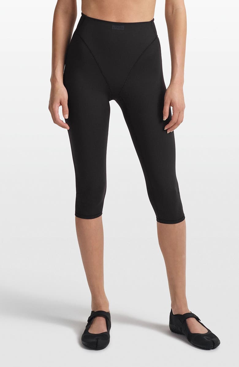 NikeSKIMS V-Panel Crop Leggings, Main, color, Obsidian