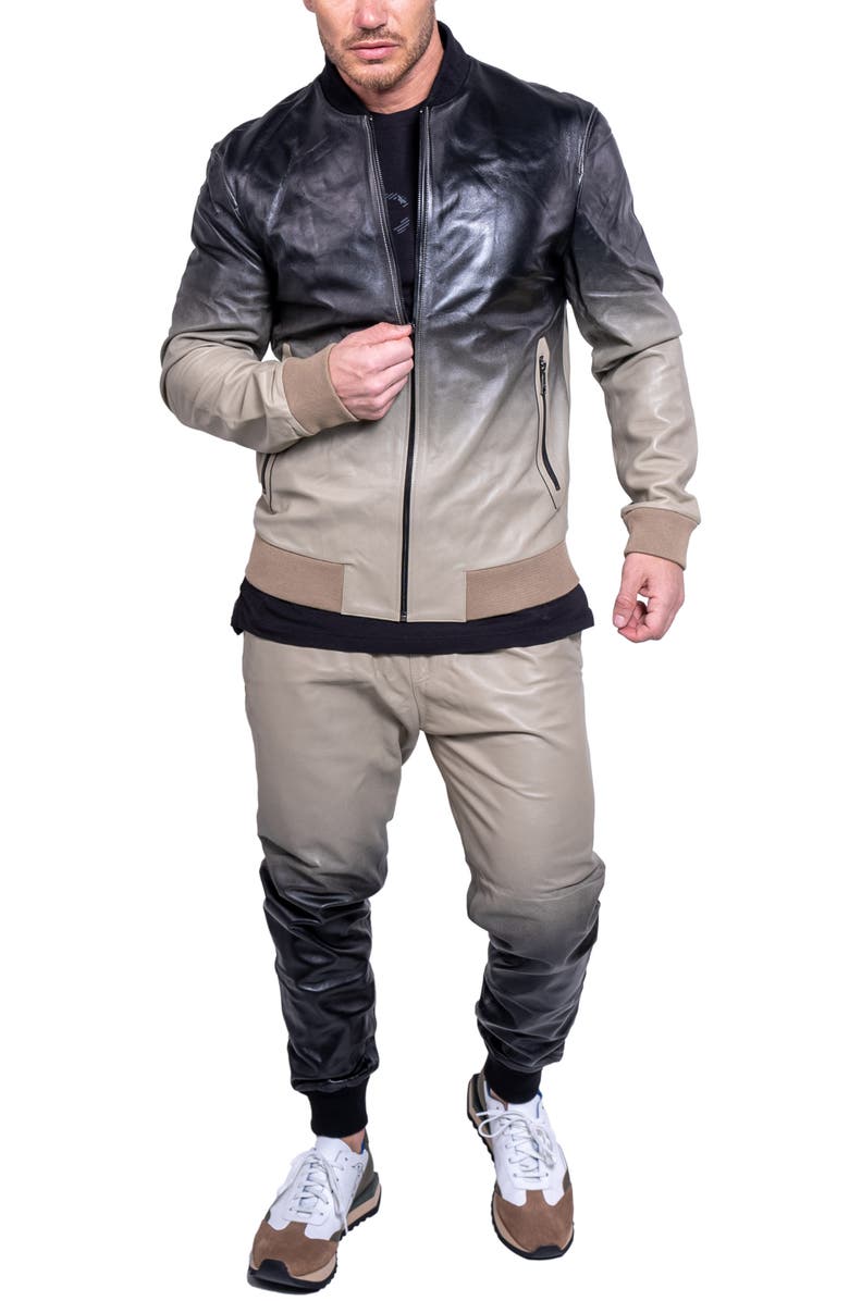 Maceoo Resistance1028 Ombré Leather Jacket, Alternate, color, Grey