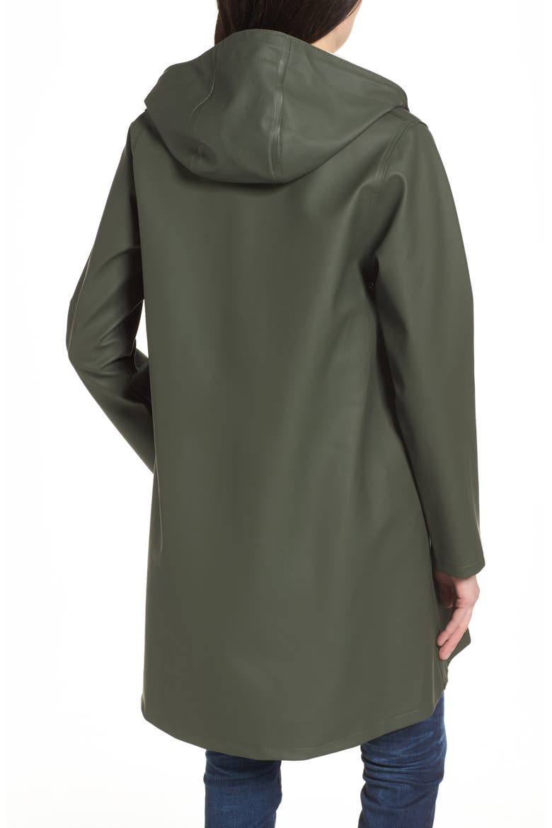Mosebacke Hooded Long Sleeve Raincoat, Alternate, color, GREEN